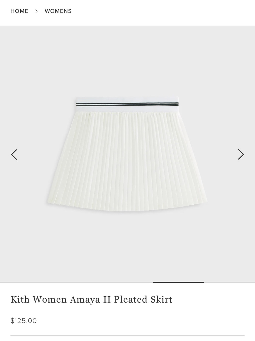 Kith White Pleated Skater Skirt with Black-Trim Waistband - Picture 3 of 8